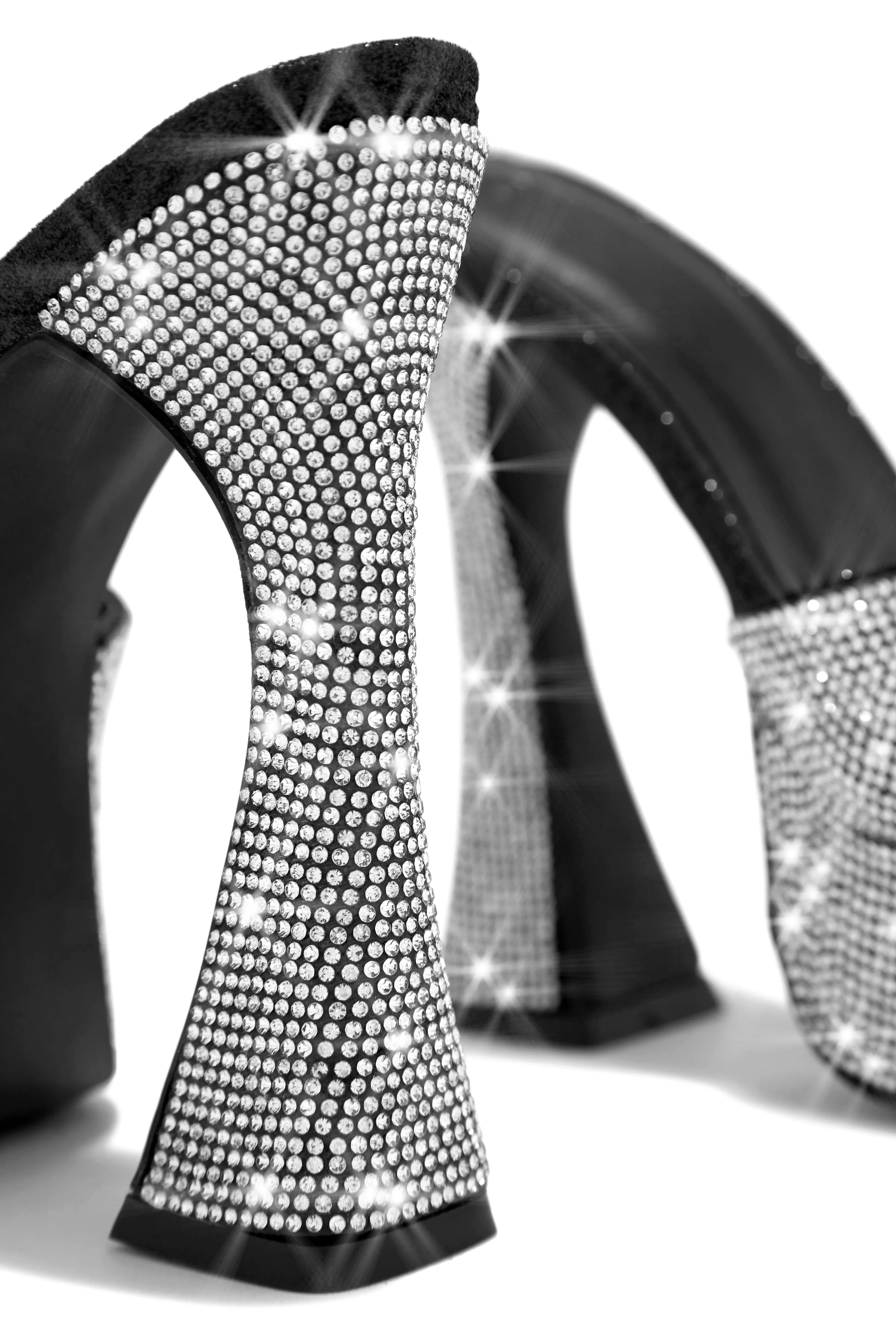 Girls Night Embellished High Heel Platform Mules - Black sold by Miss Lola product image thumbnail 5