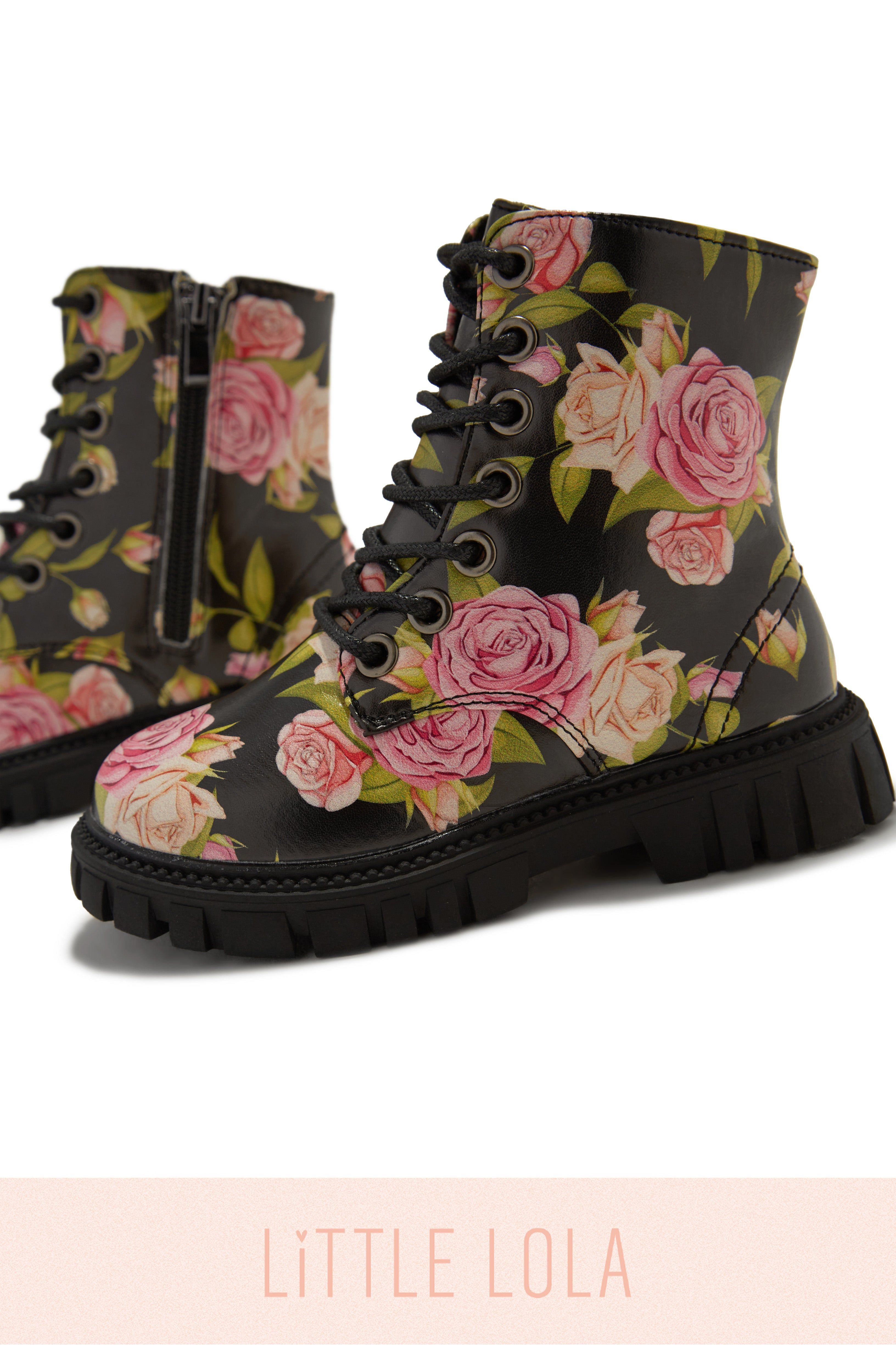 Valentina Lace Up Boots - Floral sold by Miss Lola product image thumbnail 4
