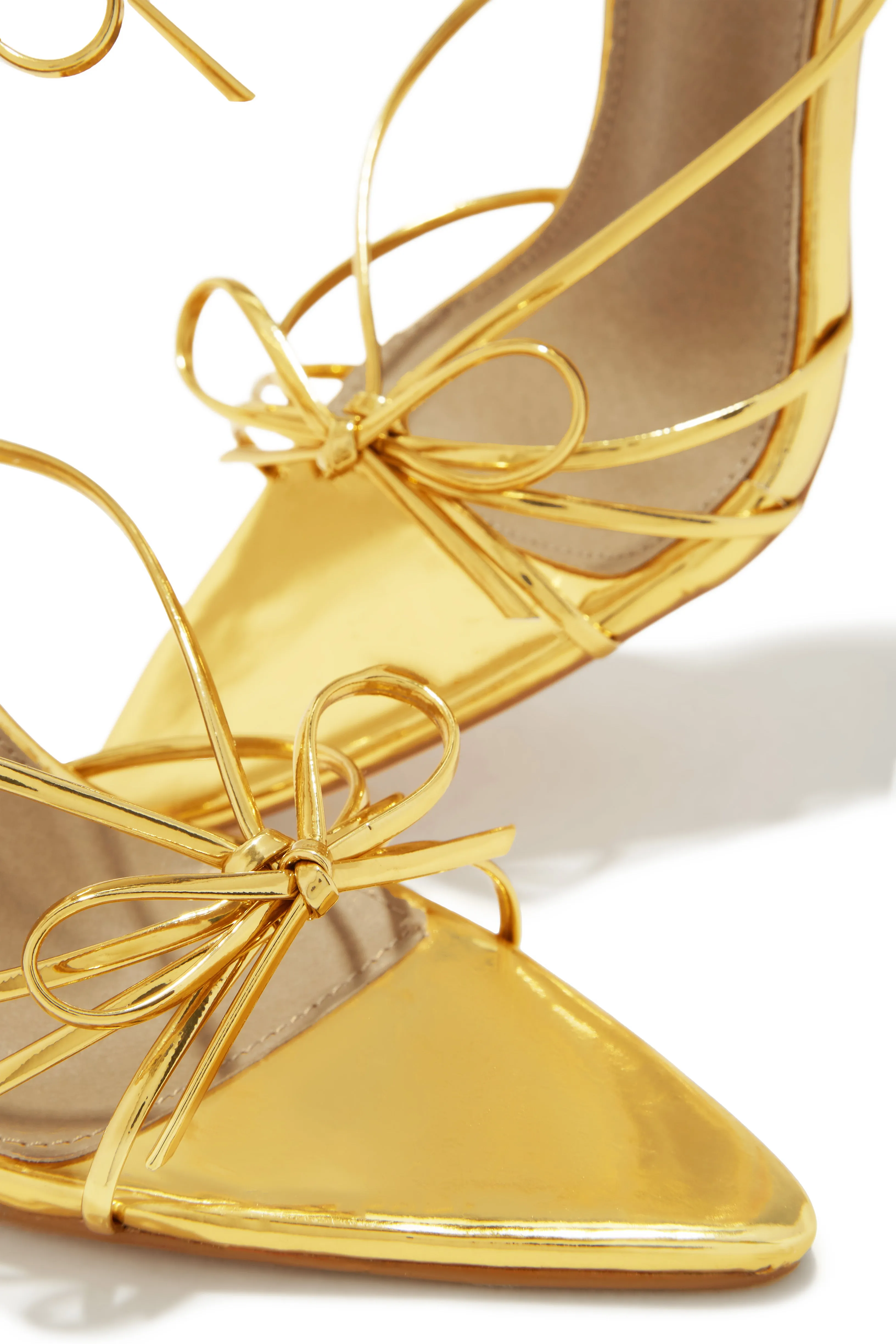 Joelle Lace Up High Heels - Gold sold by Miss Lola product image thumbnail 2