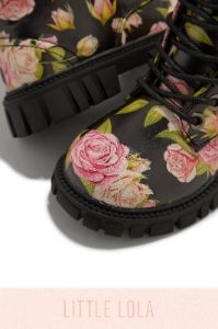Valentina Lace Up Boots - Floral sold by Miss Lola