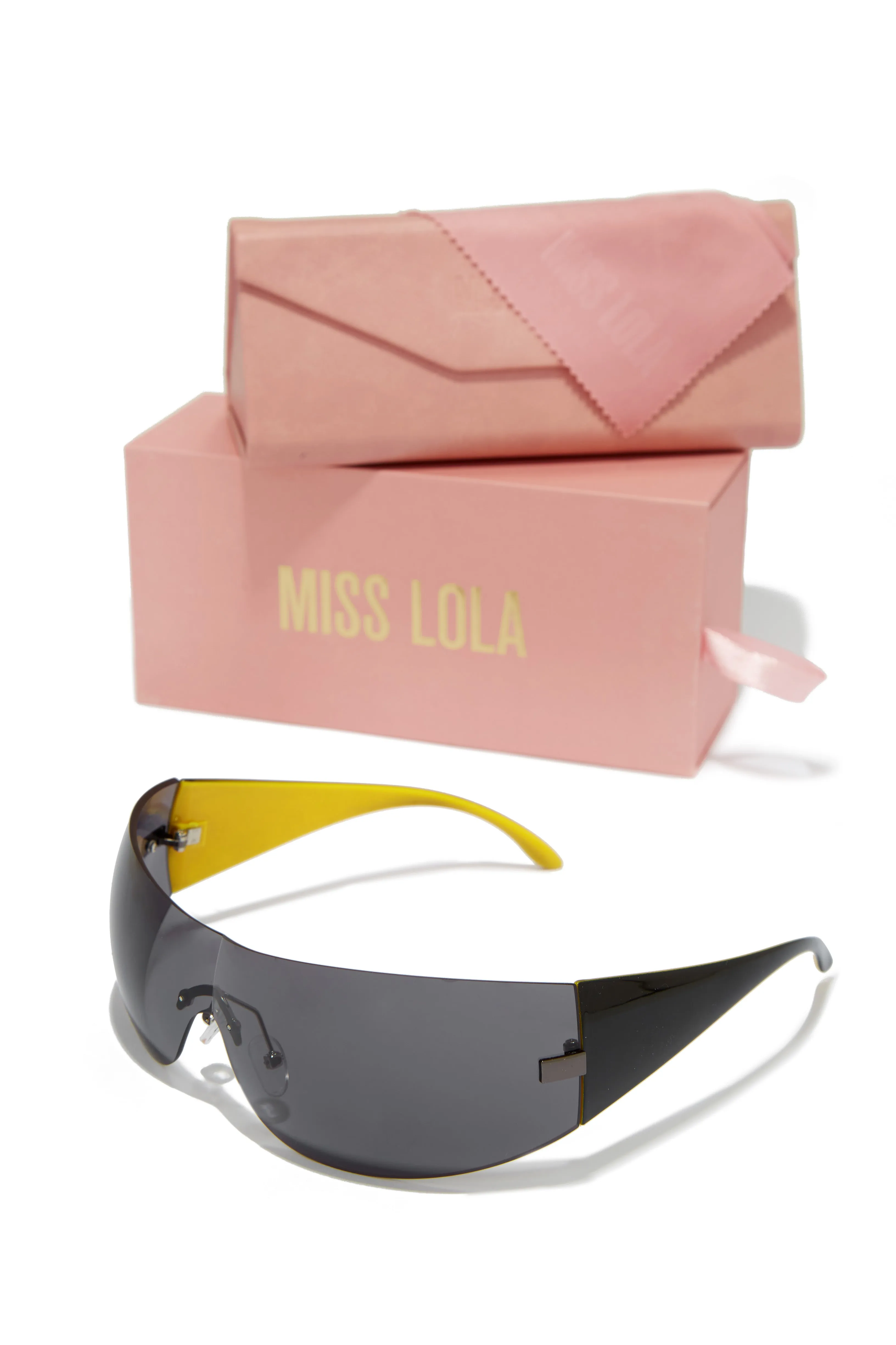 Akeera Oversized Sunglasses - Yellow sold by Miss Lola product image thumbnail 2