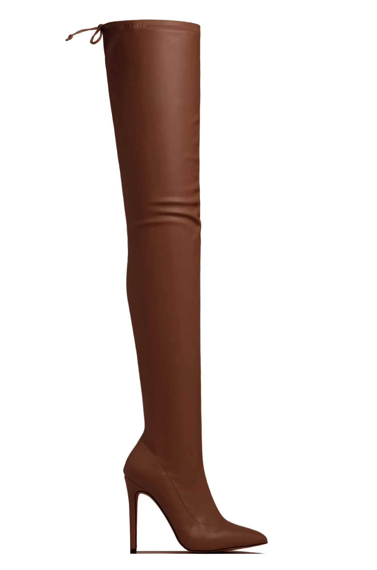 Groundbreaking Over The Knee High Heel Boots - Mocha PU sold by Miss Lola product image thumbnail 2