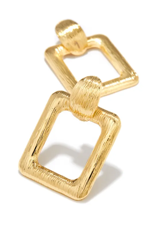 Beatriz Rectangular Statement Earring - Gold sold by Miss Lola