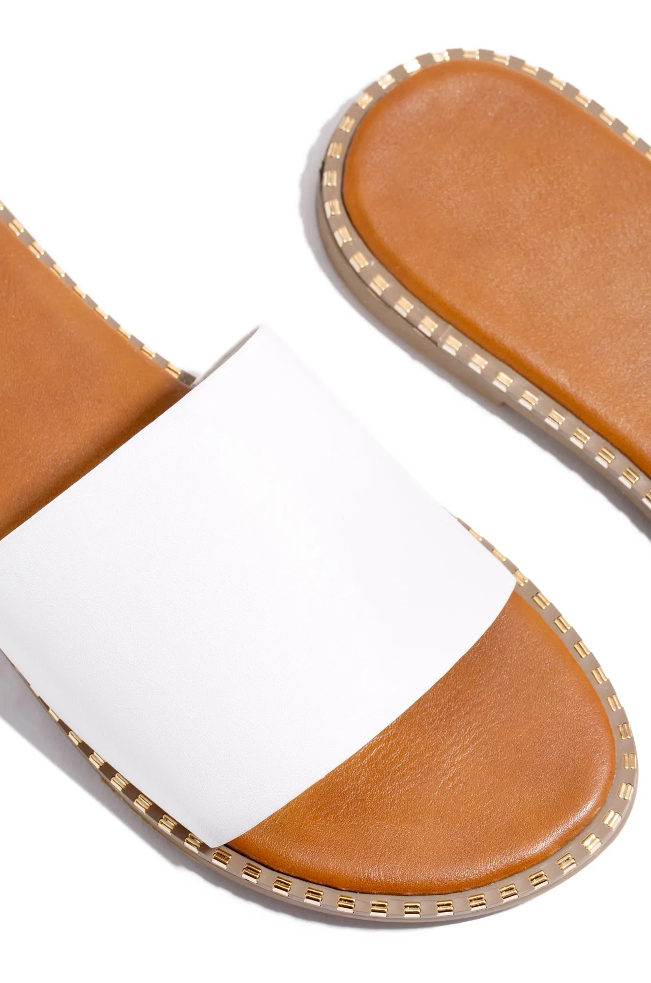 Maui Flat Slip On Sandals - White sold by Miss Lola product image thumbnail 5