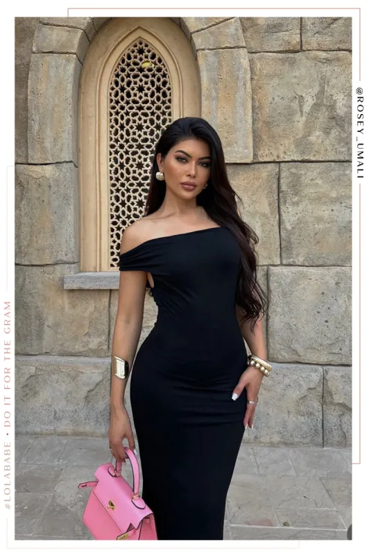 Ciendra Maxi Knit Dress - Black sold by Miss Lola