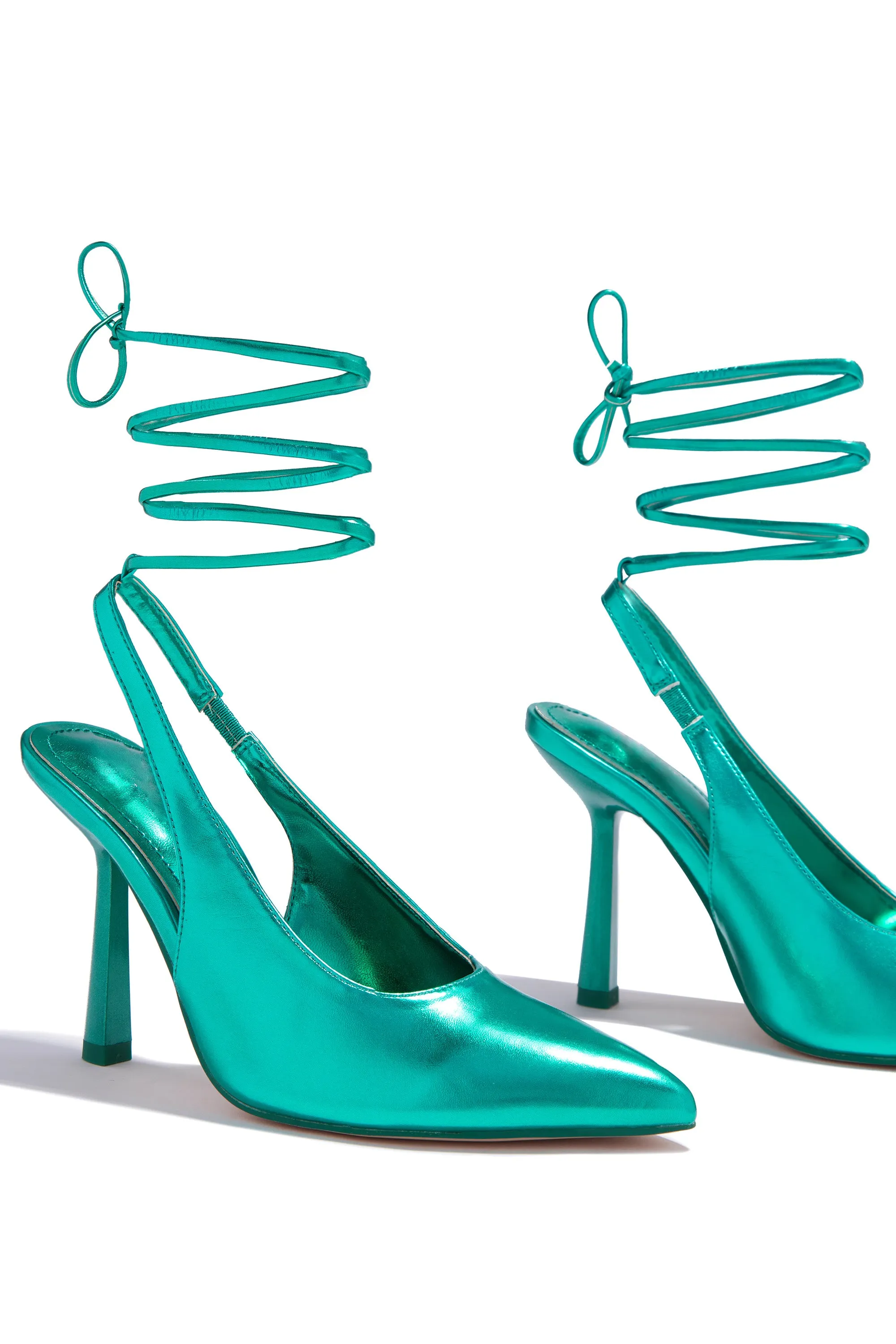 Azriel Lace Up Pumps - Blue sold by Miss Lola product image thumbnail 3