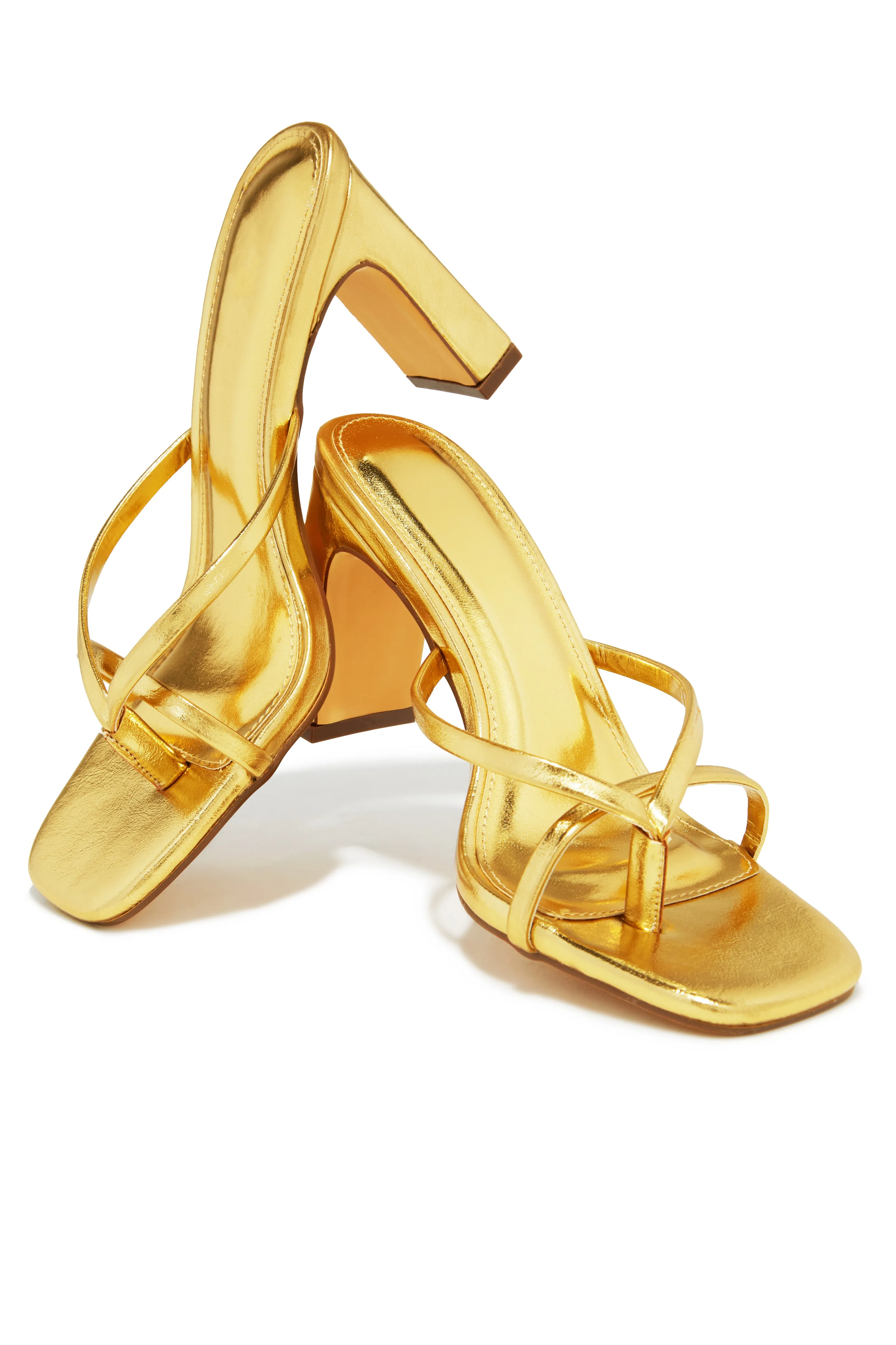 Jiani Mid Heel Mules - Gold sold by Miss Lola product image thumbnail 4