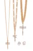 I Am Loved Cross Pendant Layered Necklace Set - Gold sold by Miss Lola