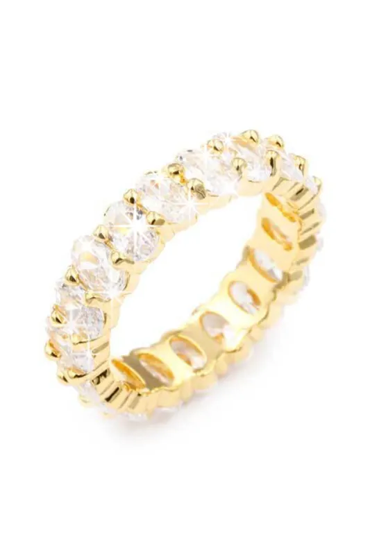Icy CZ Gold Plated Band Ring - Gold sold by Miss Lola