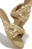 Cabana Sunsets Embellished Slip On Sandals - Nude sold by Miss Lola