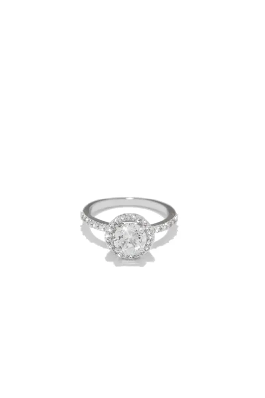 Yours Forever Cubic Zirconia Embellished Ring - Silver sold by Miss Lola