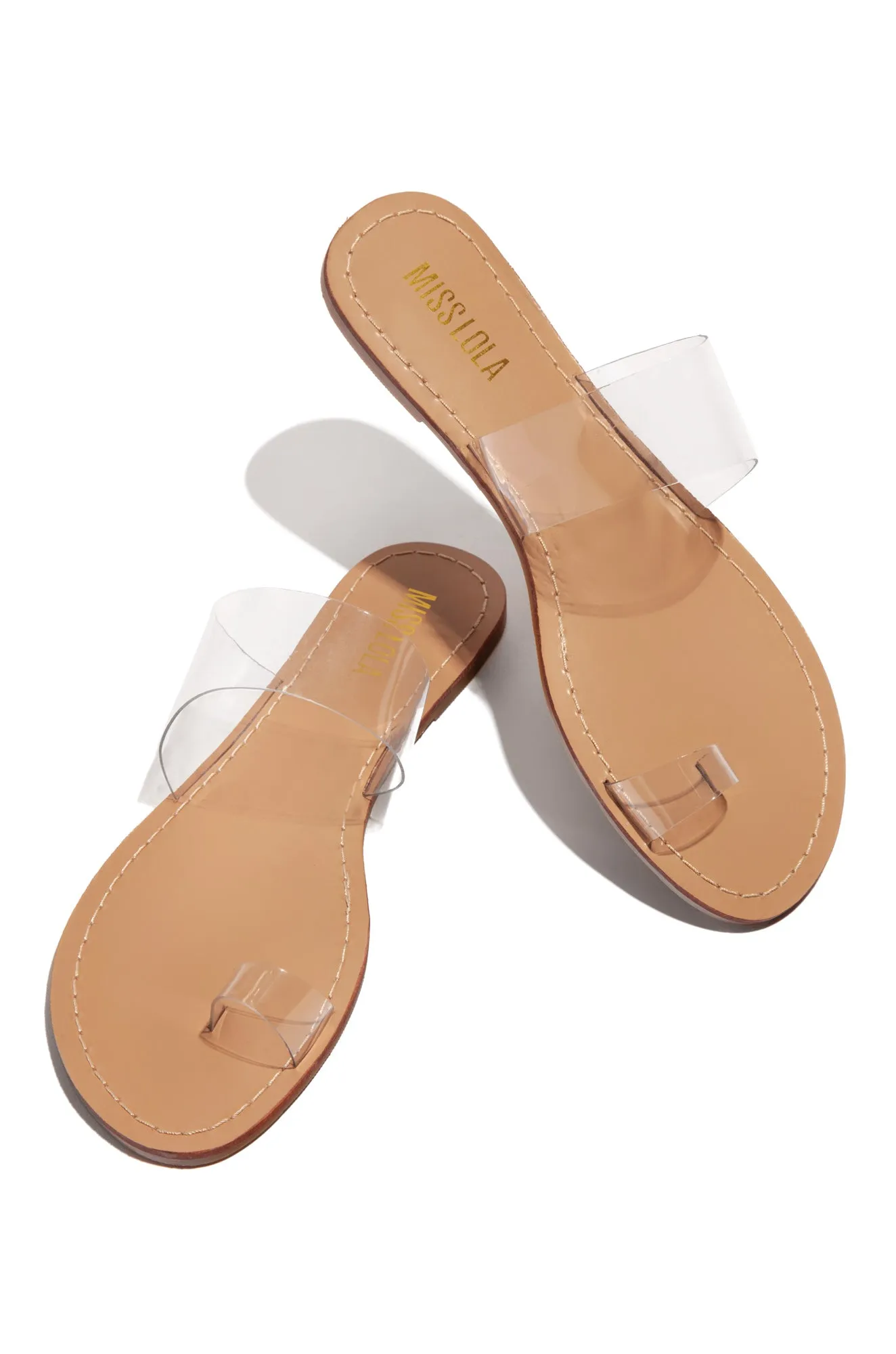 Lucidity Clear Strap Slip On Sandals - Nude sold by Miss Lola product image thumbnail 5