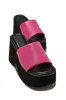 Francia Platform Slip On Sandals - Pink sold by Miss Lola