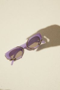 Summer Muse Silver Trim Sunglasses  - Purple sold by Miss Lola