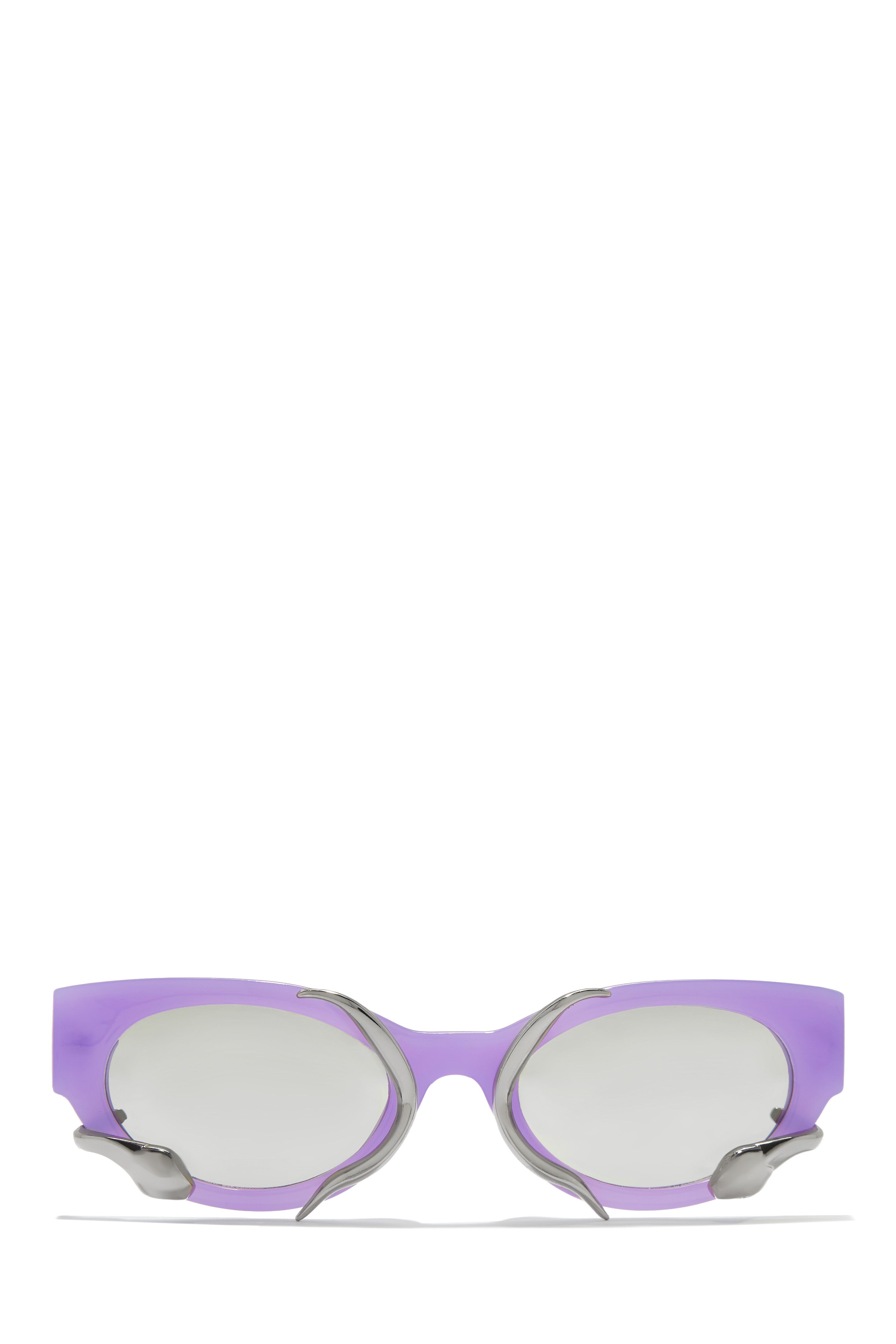 Summer Muse Silver Trim Sunglasses - Purple sold by Miss Lola product image thumbnail 3