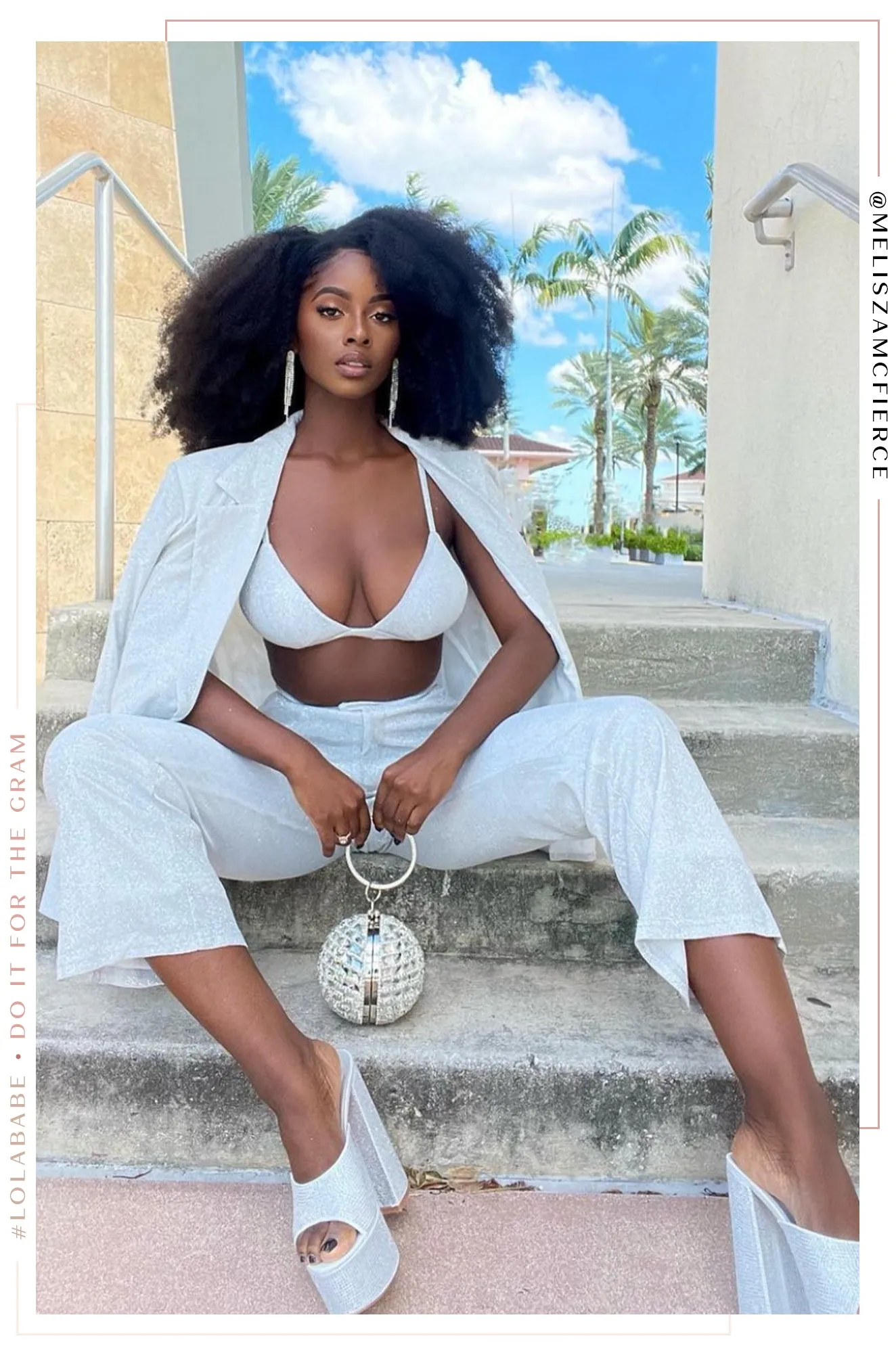 Aniza Embellished Platform Block Heel Mules - Silver sold by Miss Lola product image thumbnail 3