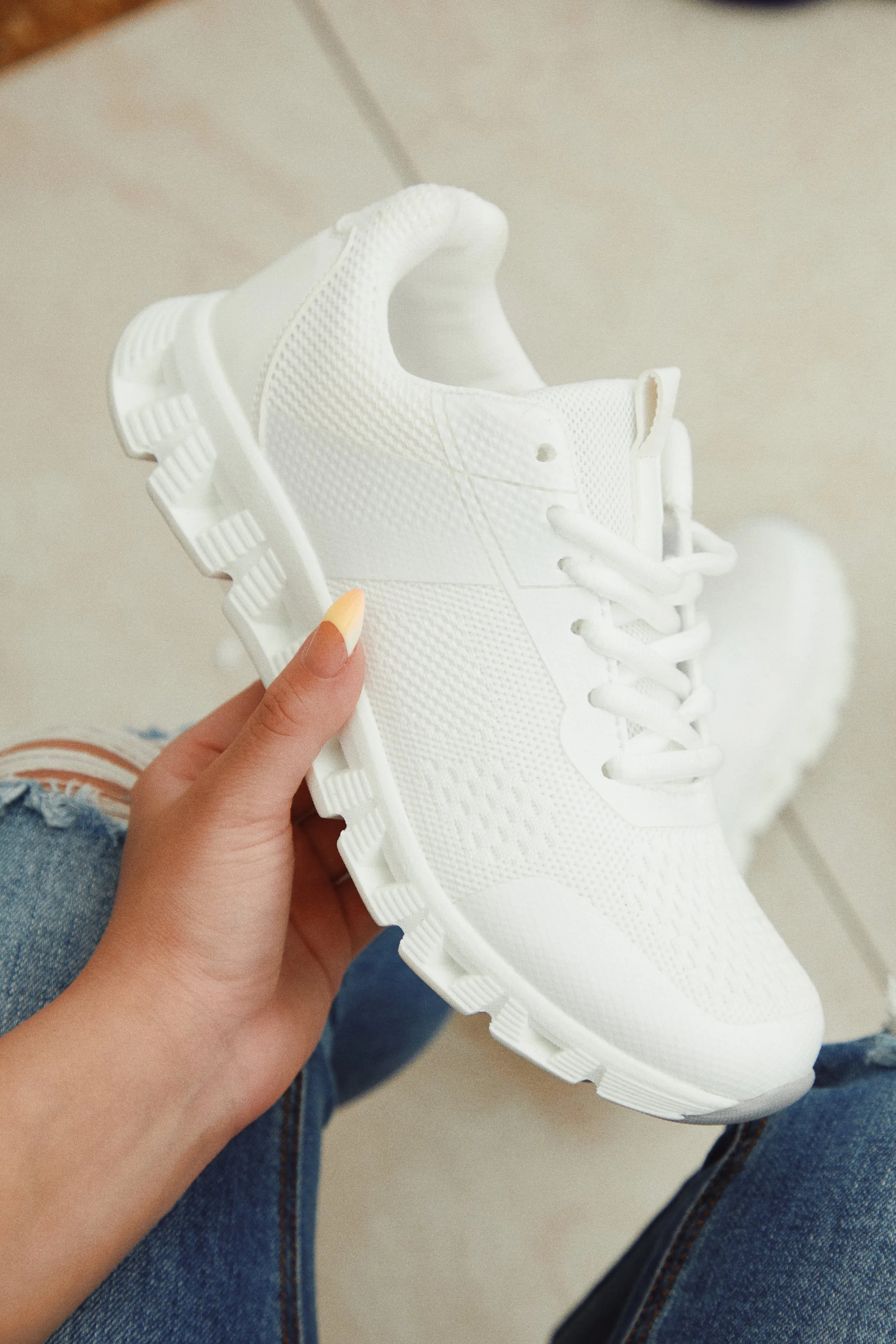 Jet Setter Lace Up Sneakers - White sold by Miss Lola