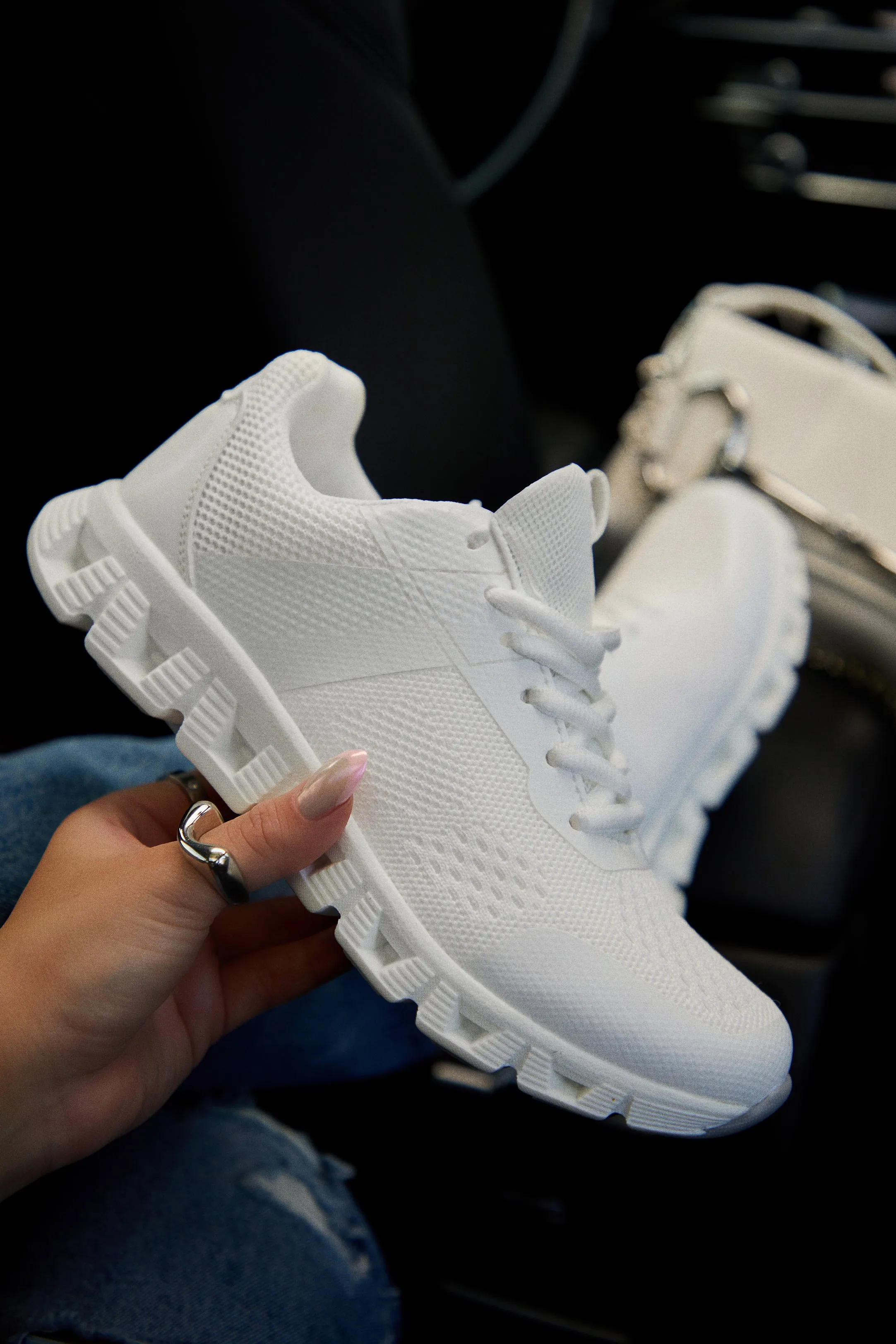 Jet Setter Lace Up Sneakers - White sold by Miss Lola product image thumbnail 3