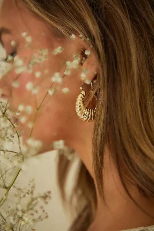 Evania Chunky Hoop Earring - Gold sold by Miss Lola