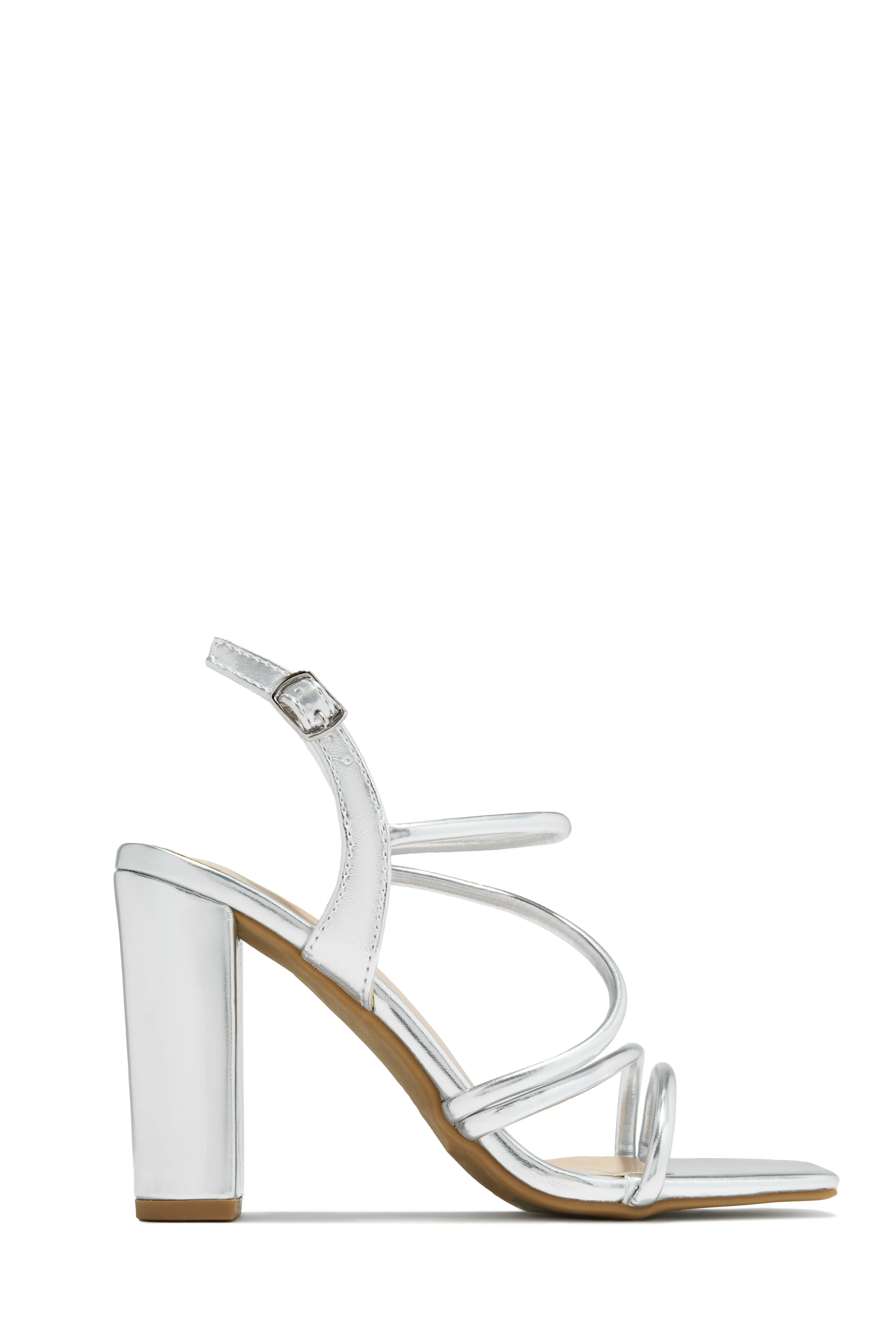 Victoria Block Heels - Silver sold by Miss Lola product image thumbnail 4