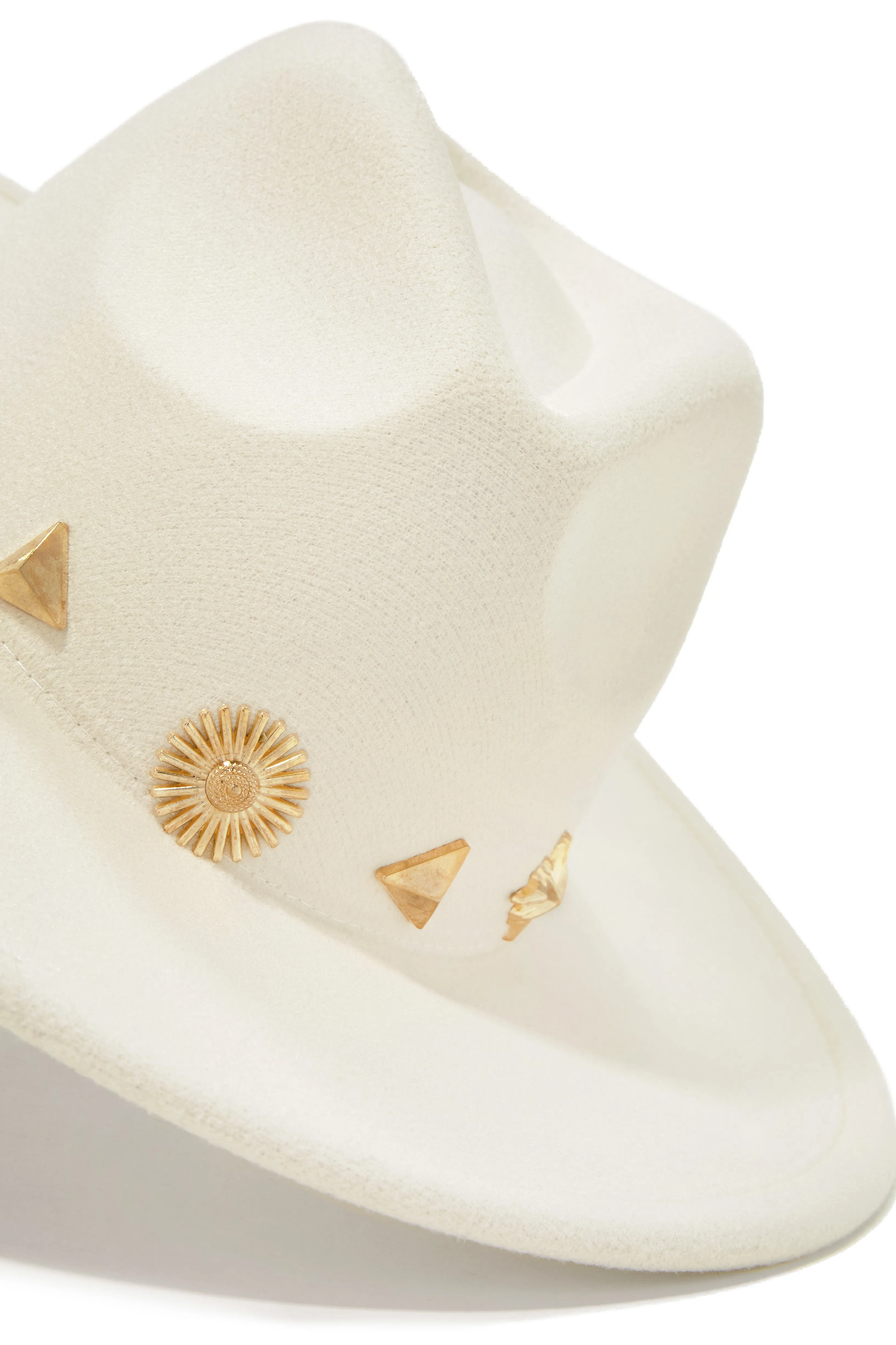 Under the Moon Pendant Flat Brim Hat - Ivory sold by Miss Lola product image thumbnail 4