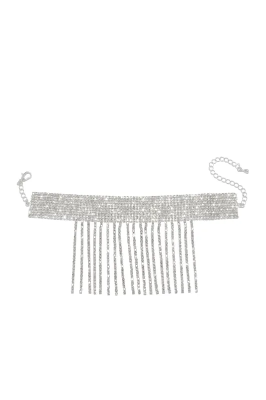 Fayrah Fringe Embellished Anklet - Silver sold by Miss Lola