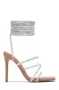 Elisa Lace Up Embellished High Heels - Nude sold by Miss Lola