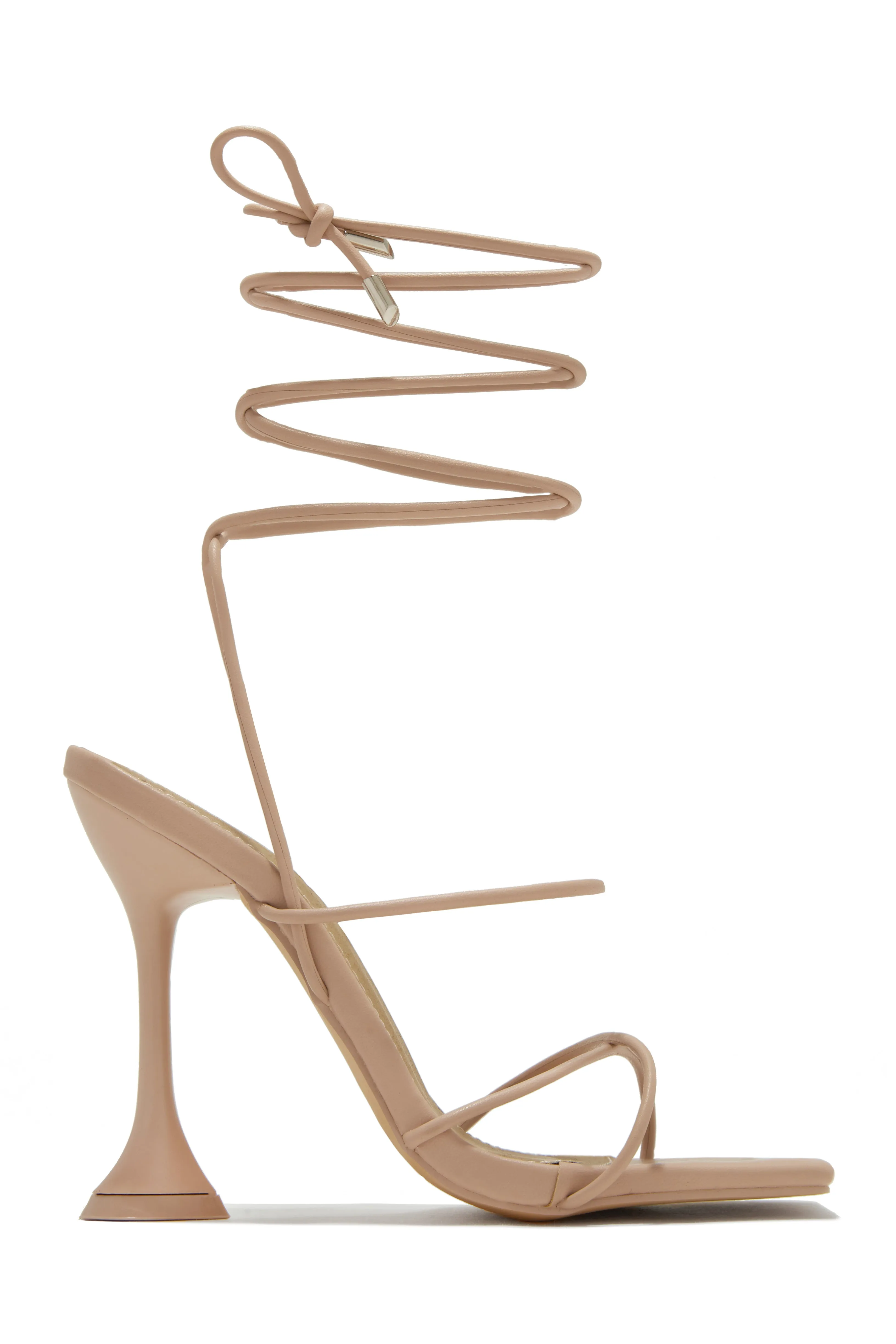Loving Heart Lace Up High Heels - Nude sold by Miss Lola product image thumbnail 5