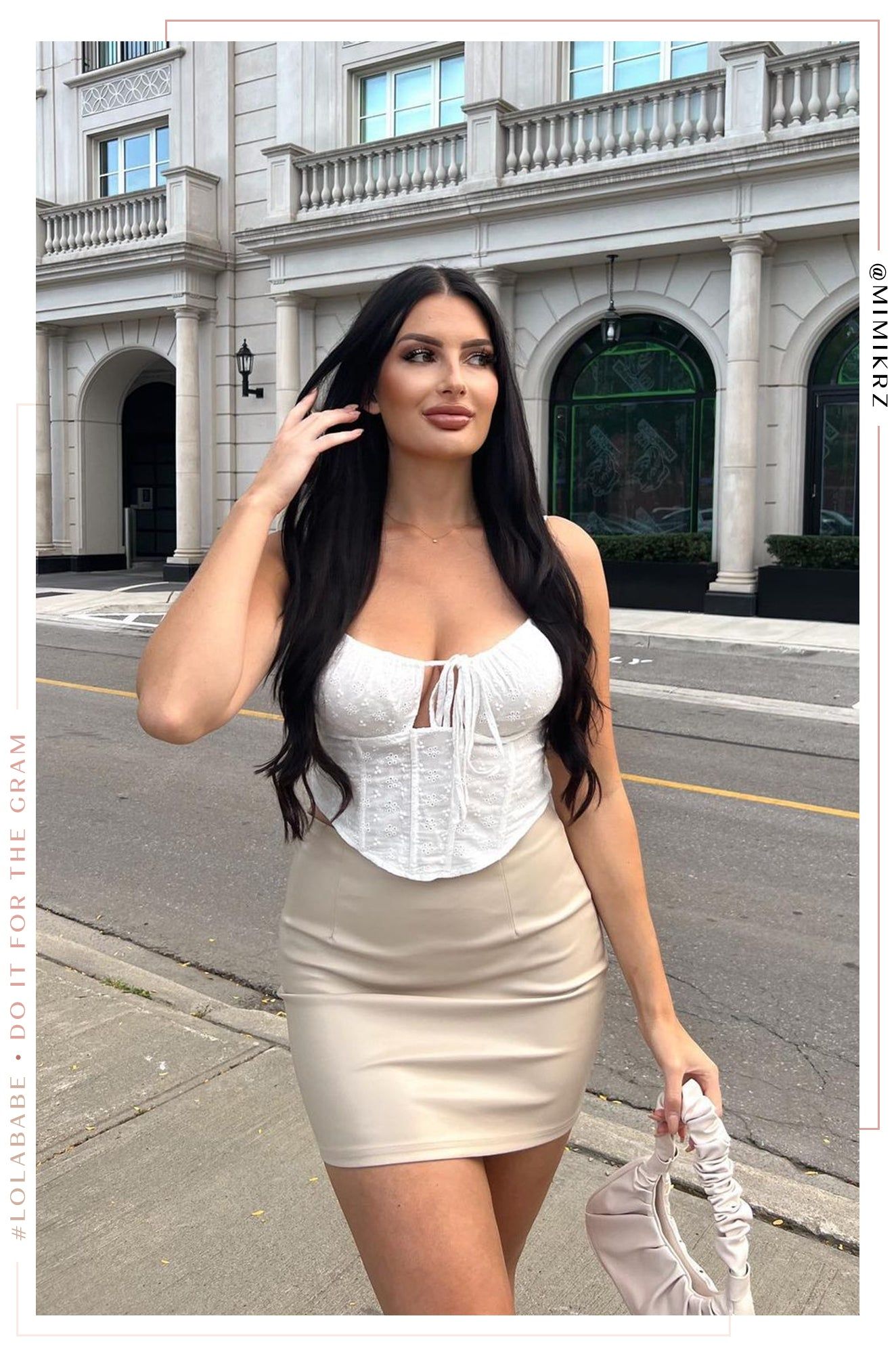 Olivia Eyelet Corset Top - White sold by Miss Lola product image thumbnail 2