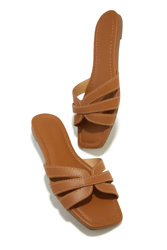 Alazia Slip On Sandals - Tan sold by Miss Lola