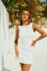 Kenzie Open Back Mini Dress - White sold by Miss Lola