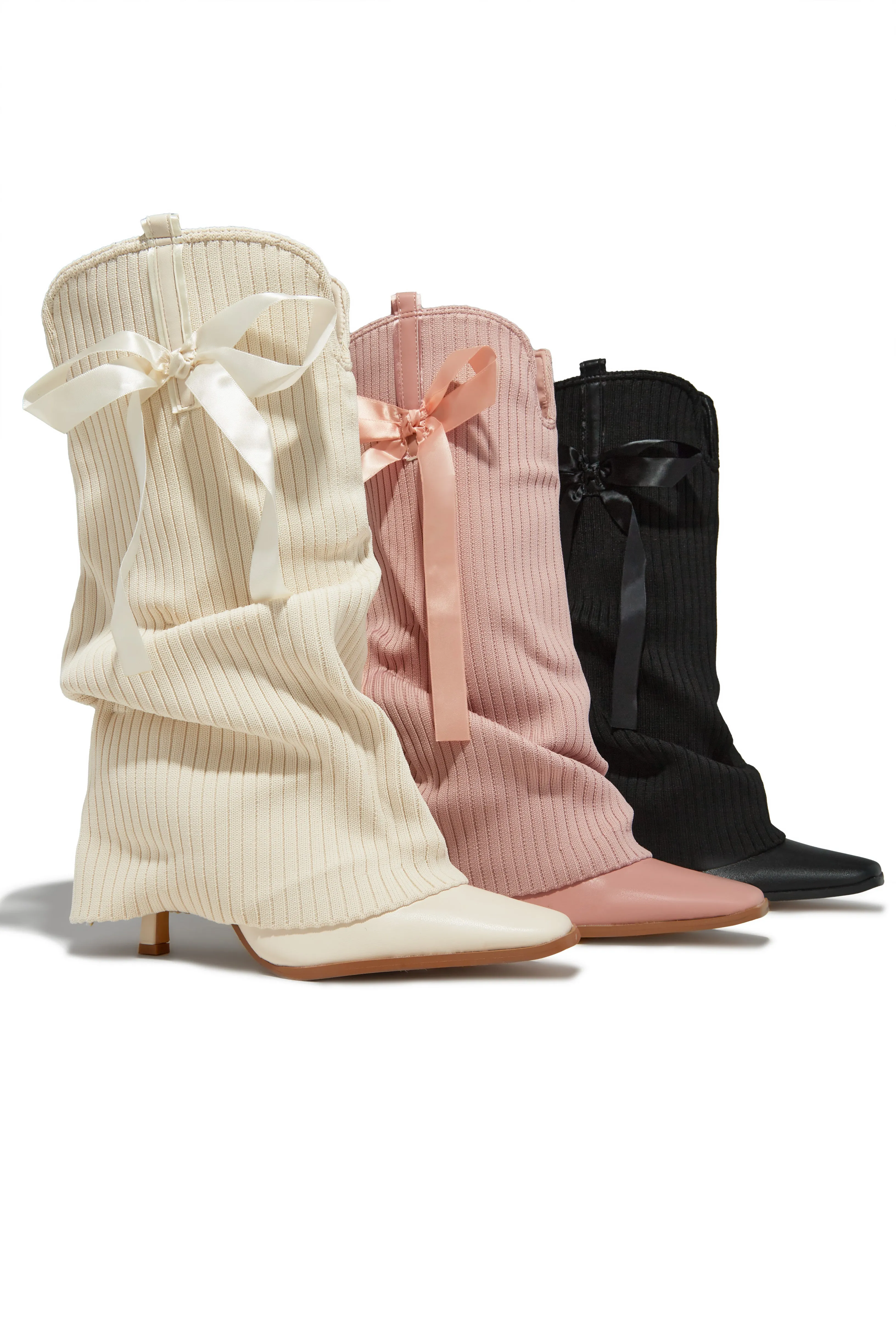 Annalee Below The Knee Slouch Boots - Cream sold by Miss Lola product image thumbnail 5