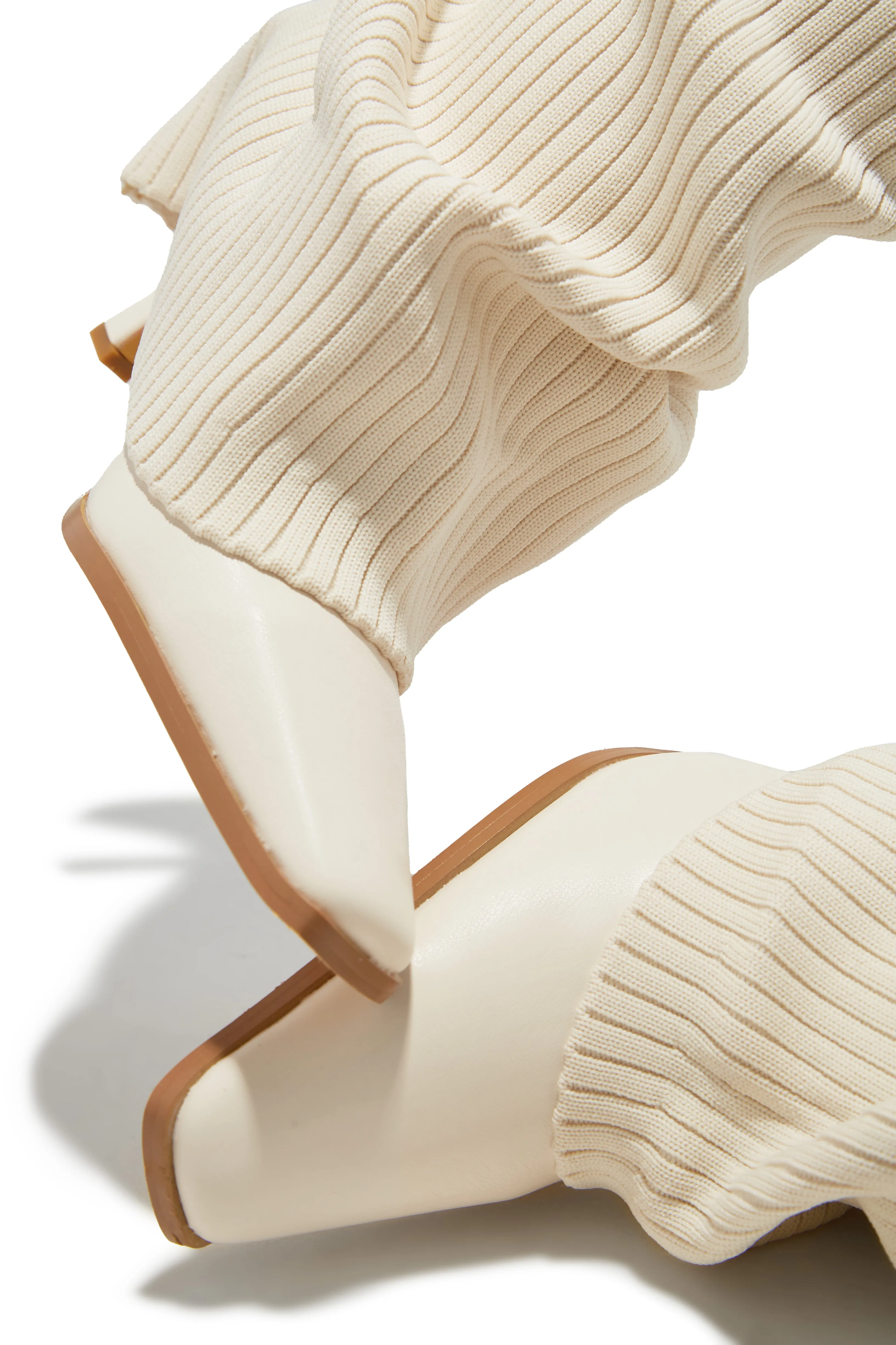 Annalee Below The Knee Slouch Boots - Cream sold by Miss Lola product image thumbnail 4