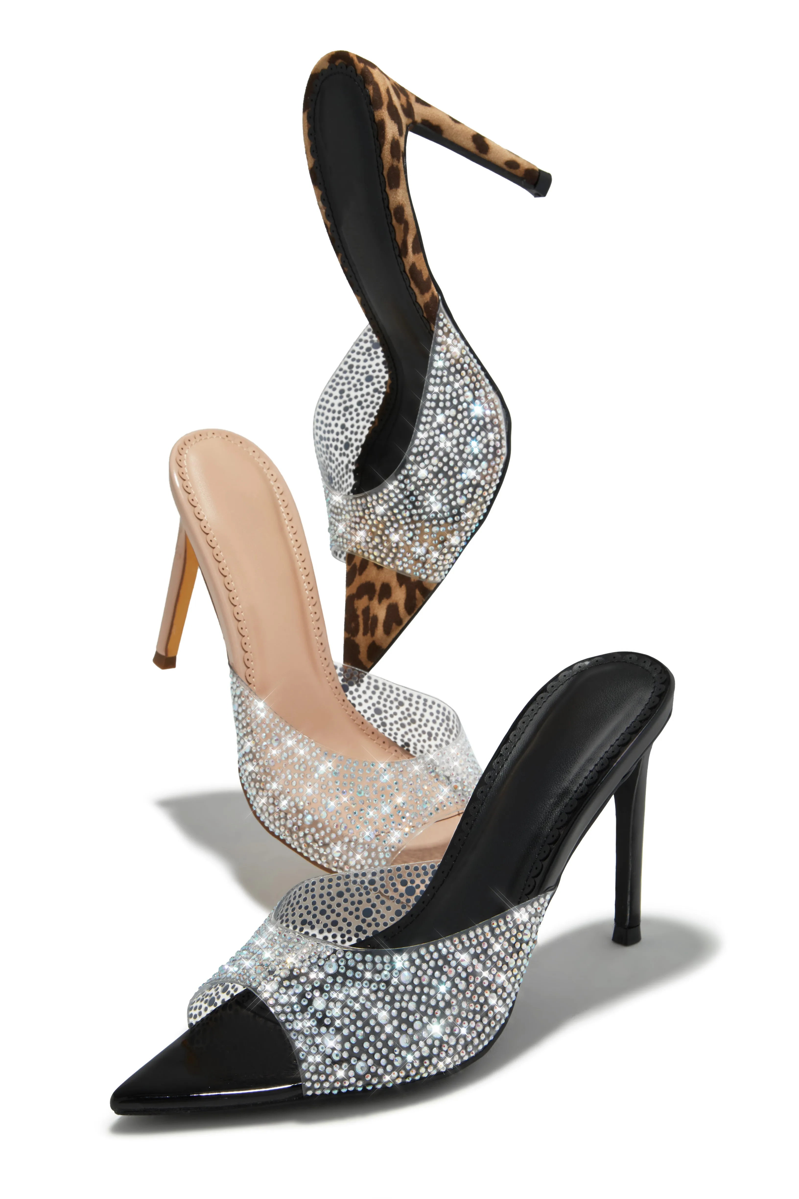 Katelyn Embellished Mule Heels - Leopard sold by Miss Lola product image thumbnail 3