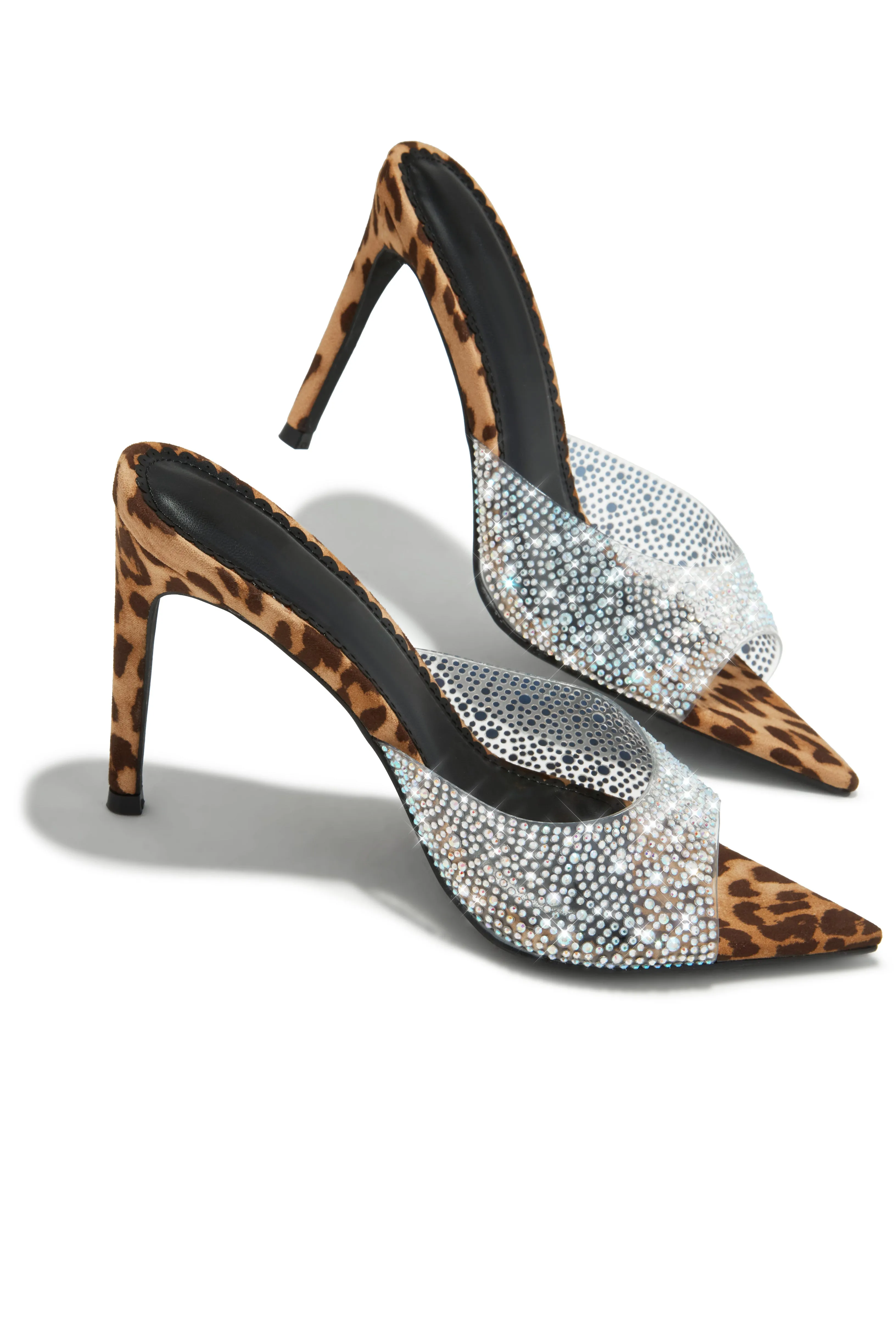 Katelyn Embellished Mule Heels - Leopard sold by Miss Lola product image thumbnail 4