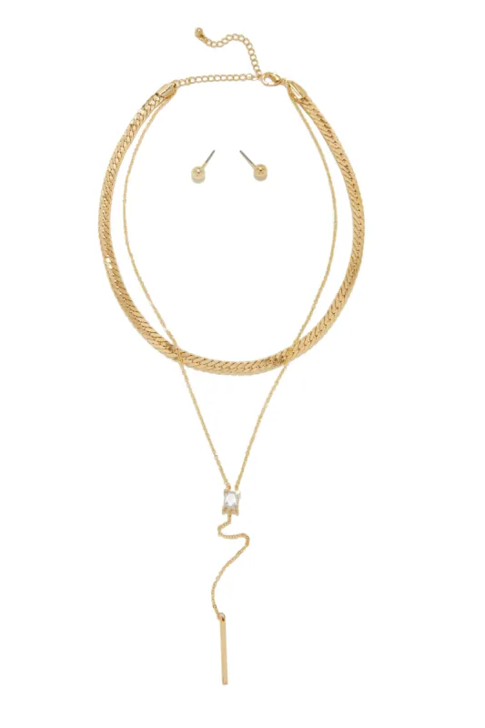 Etiana Embellished Layered Necklace Set - Gold sold by Miss Lola