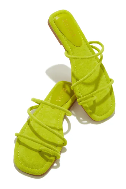Summer Essentials Slip On Sandals - Lime sold by Miss Lola