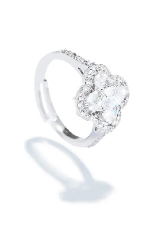 Lucky Girl Rhodium Plated Ring - Silver sold by Miss Lola