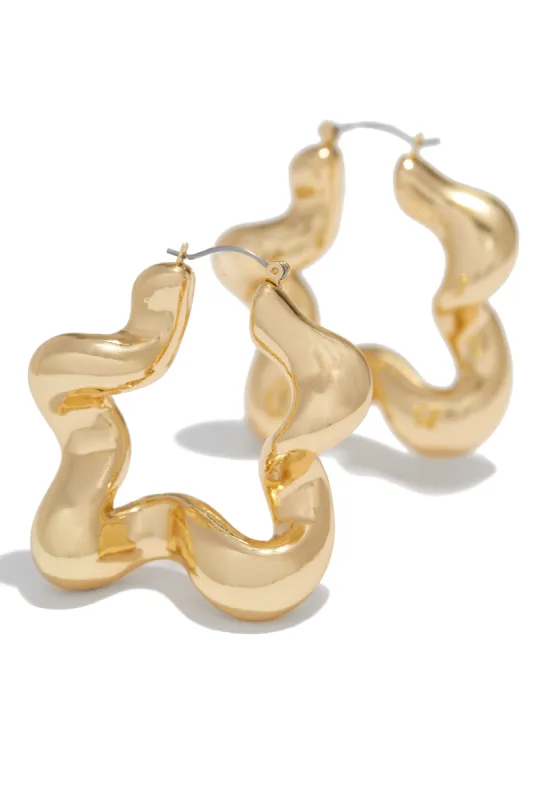 Jenica Statement Swirl Hoop Earring - Gold sold by Miss Lola