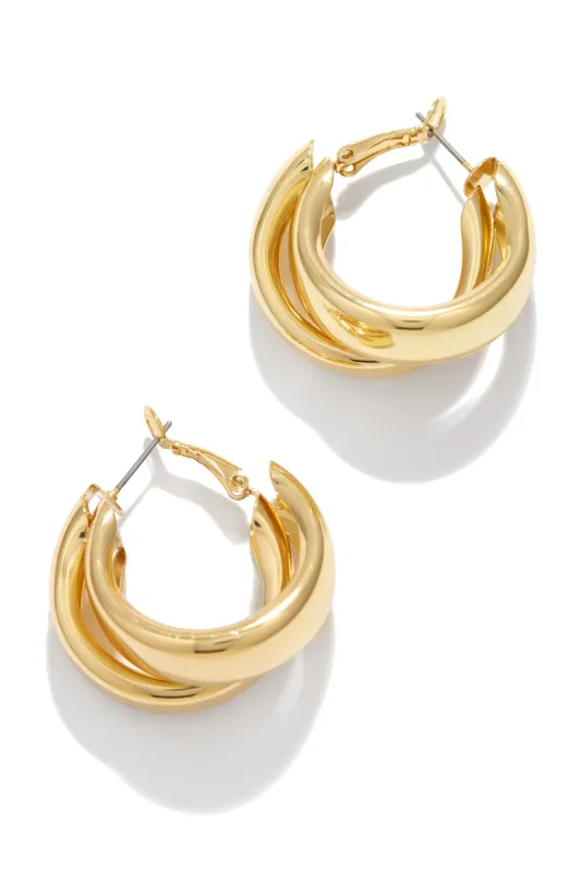 Georgina Chunky Hoop Earring - Gold sold by Miss Lola