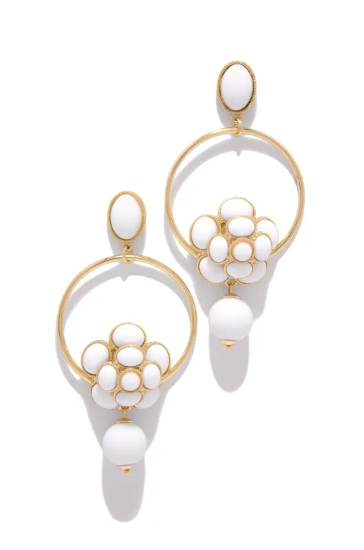 Elisia Beaded Statement Earring - White sold by Miss Lola