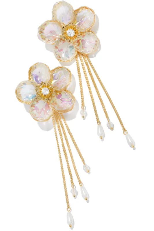 Niaya Flower Drop Earring - Gold sold by Miss Lola