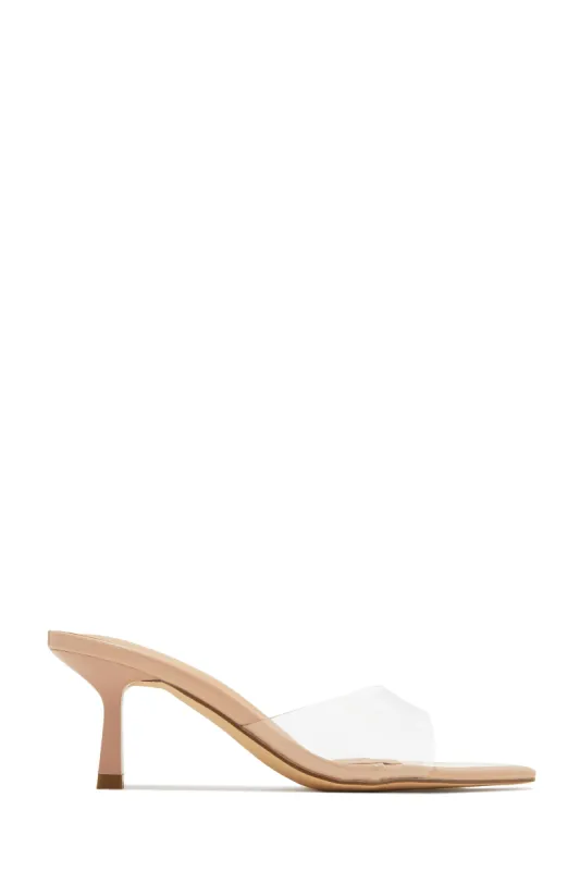 Zariah Mid Heel Mules - Nude sold by Miss Lola