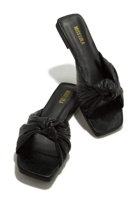 Trips To Tulum Slip On Sandals - Black sold by Miss Lola