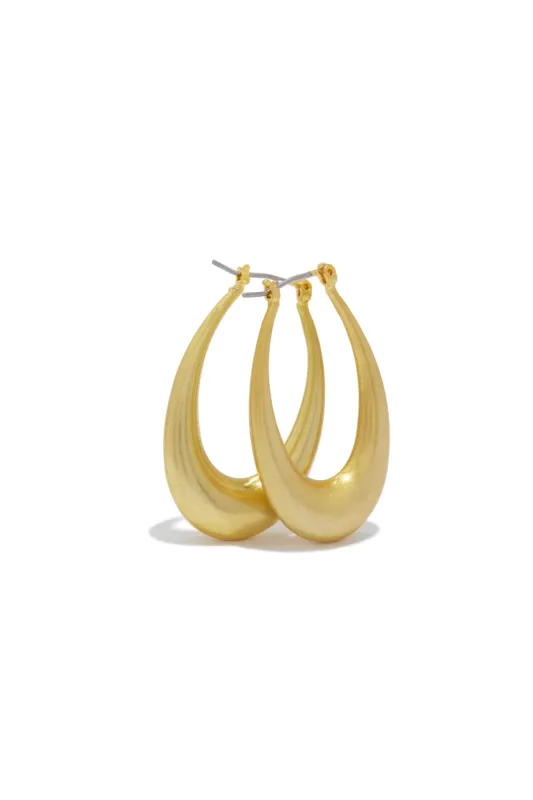 Yarely Vintage Gold Oval Hoop Earring - Gold sold by Miss Lola