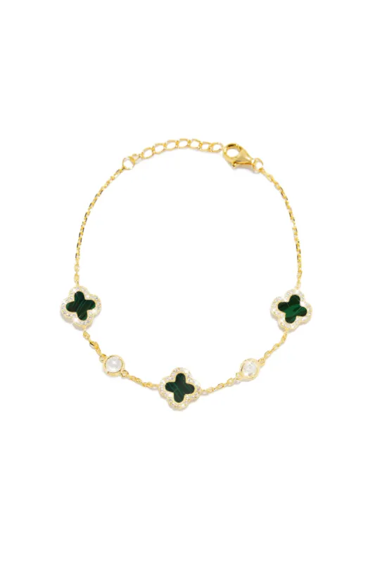 Golden Paradise Sterling Silver Bracelet - Green sold by Miss Lola