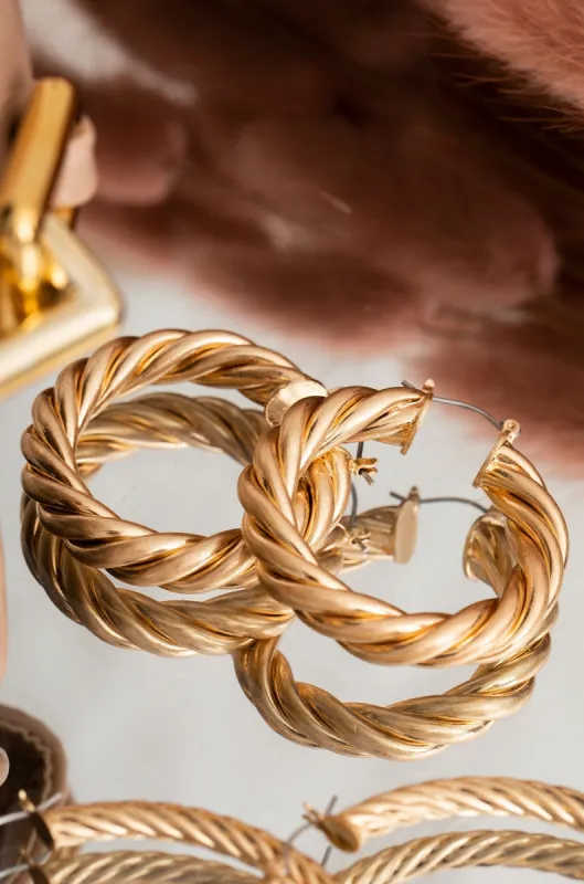 Petra 1.5" Hoop Earring - Gold sold by Miss Lola