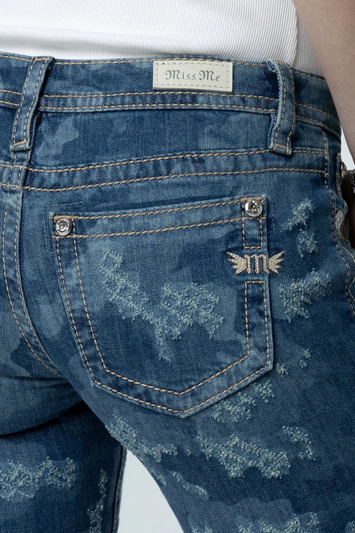 Denim Camo Skinny Jeans sold by Miss Me product image thumbnail 4