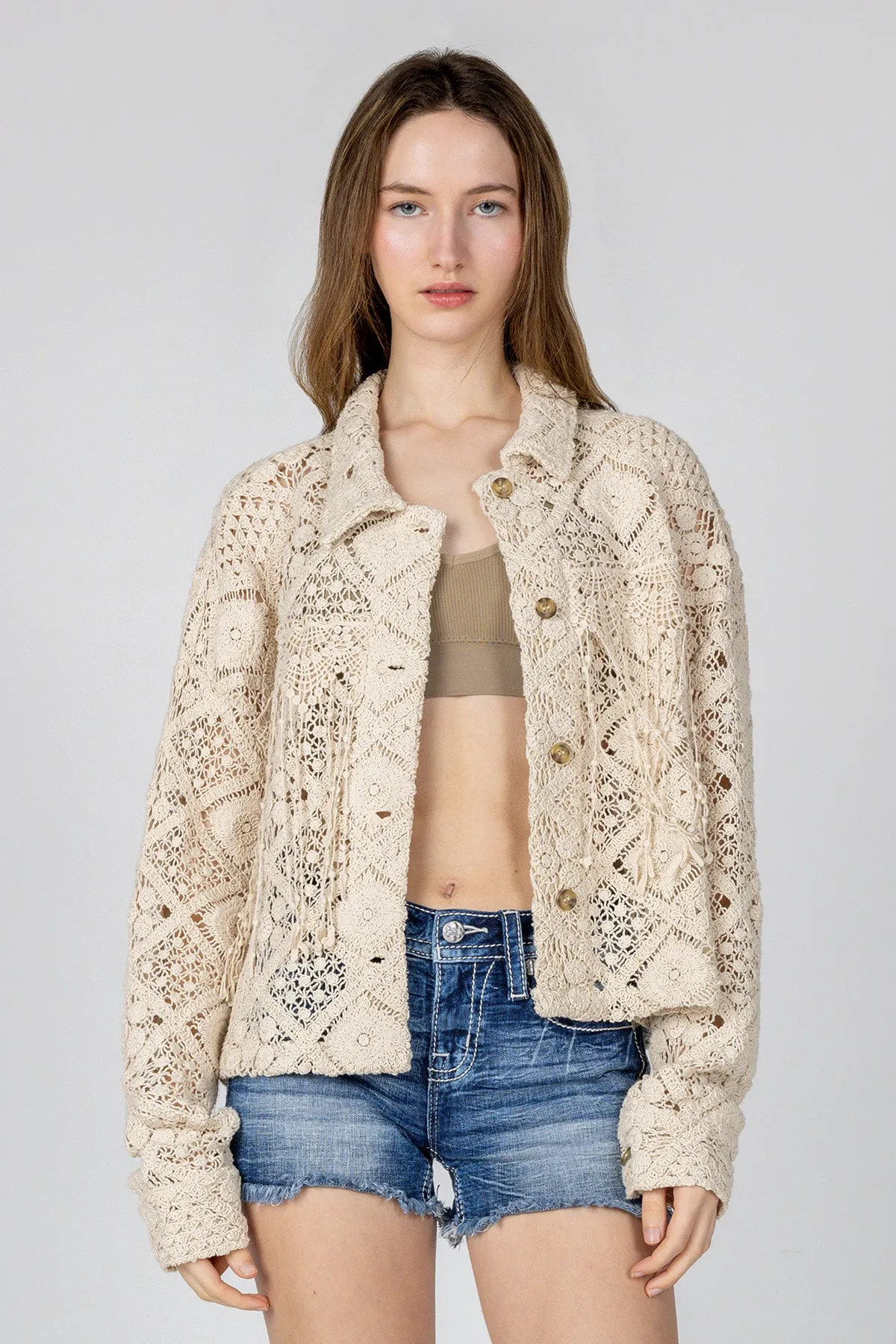 Macrame Crochet Jacket sold by Miss Me product image thumbnail 2