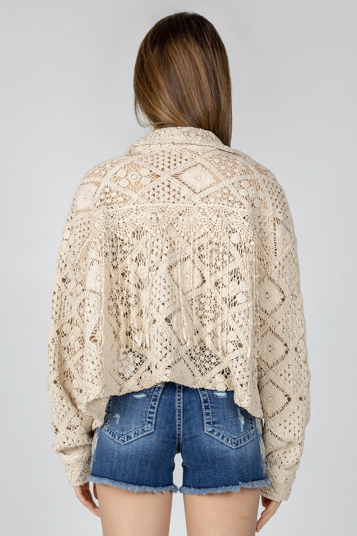 Macrame Crochet Jacket sold by Miss Me product image thumbnail 4